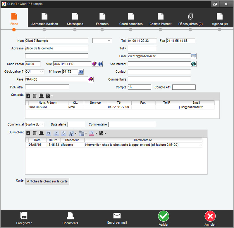 Fiche client